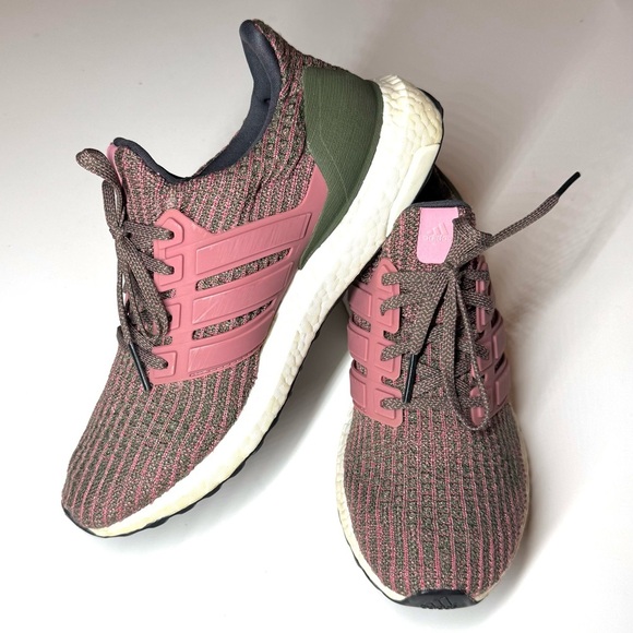 Adidas Women’s Ultra Boost 4.0 Pink Olive Running Shoes BB6495 Size- 8 - Picture 4 of 8